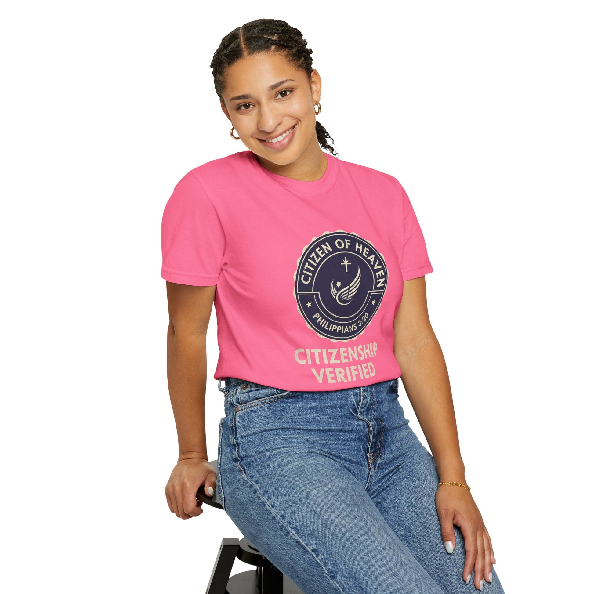 Citizen of Heaven T-shirt, Unisex Garment - Dyed Tee, Spiritual Gift, Christian Apparel, Faith - Based Fashion, Inspirational Top - ClaimedbyGodDesigns