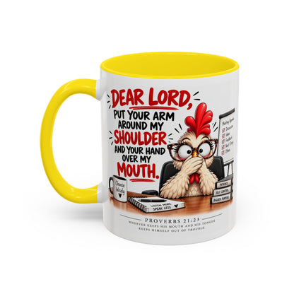 Christian Coffee Mug — "Dear Lord, Put Your Arm Around My Shoulder" Inspirational Ceramic Mug