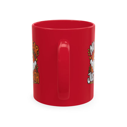 Halloween Ghost Christian Ceramic Mug — "No Fear, Just Faith" Pumpkin Coffee Cup