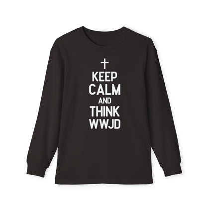 Keep Calm And Think WWJD Youth Christian Long Sleeve Pajama Set