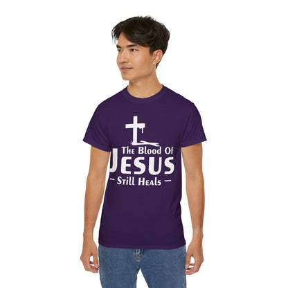 THE BLOOD OF JESUS STILL HEALS Unisex Christian Ultra Cotton Tee Printify
