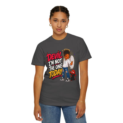 Devil I'm Not the One Today T-Shirt — Funny Angel vs Devil Graphic Tee - ClaimedbyGodDesigns