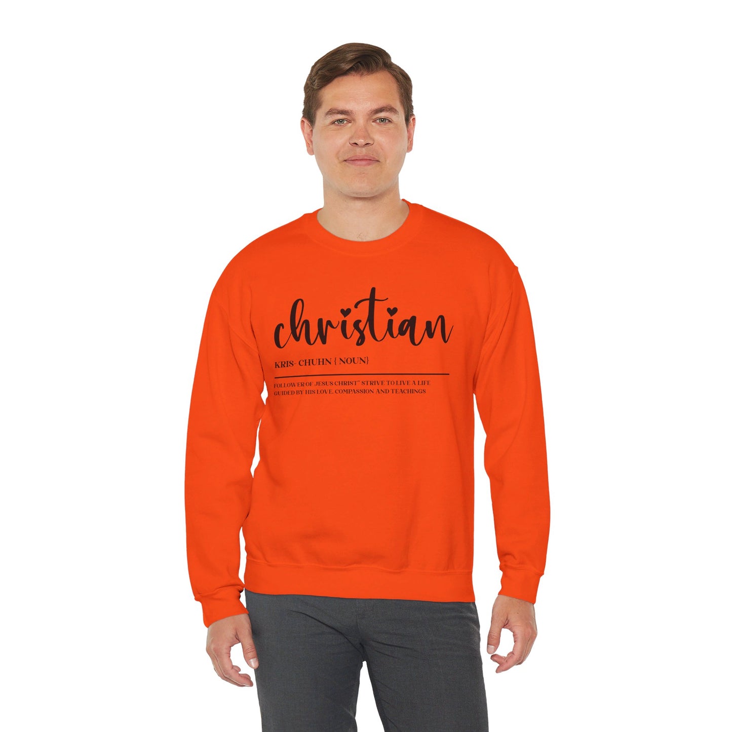 I Am A Christian Follower Of Christ  Unisex Heavy Blend™ Crewneck Christian Sweatshirt