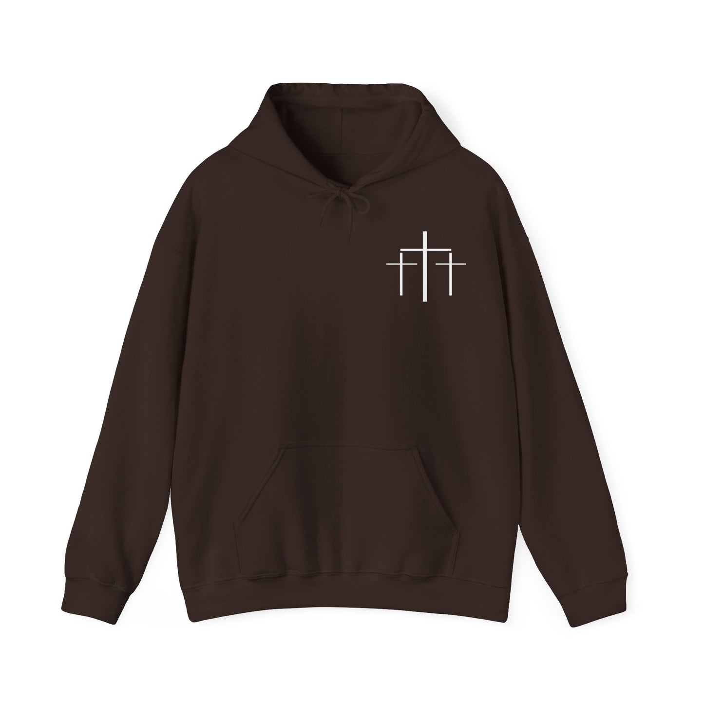 Faith Over Fear 3 Crosses  Unisex Christian Hooded Pullover Sweatshirt