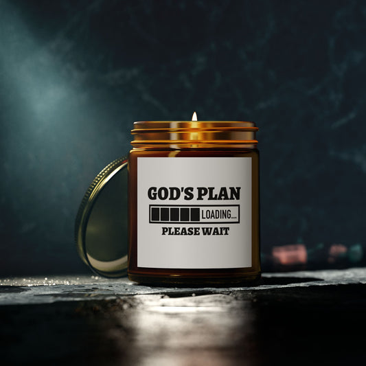 God's Plan Loading Please Wait Christian Scented Candle (4oz, 9oz)