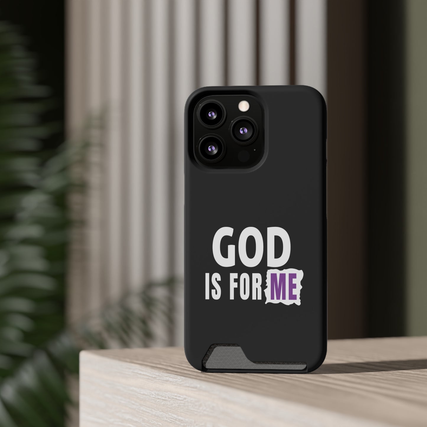 God Is For Me Christian Phone Case With Card Holder Printify