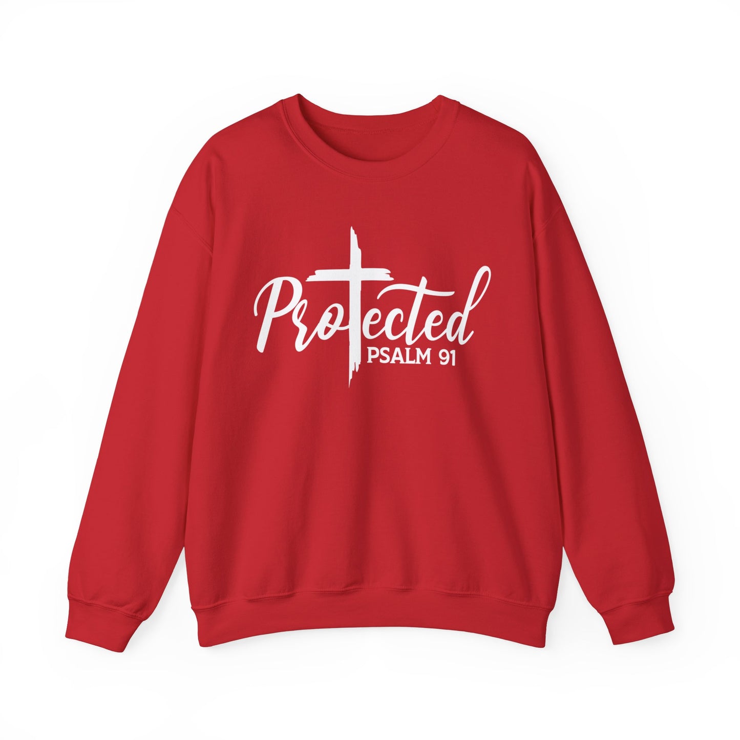 Psalm 91 Protected  Unisex Heavy Blend™ Crewneck Christian Sweatshirt