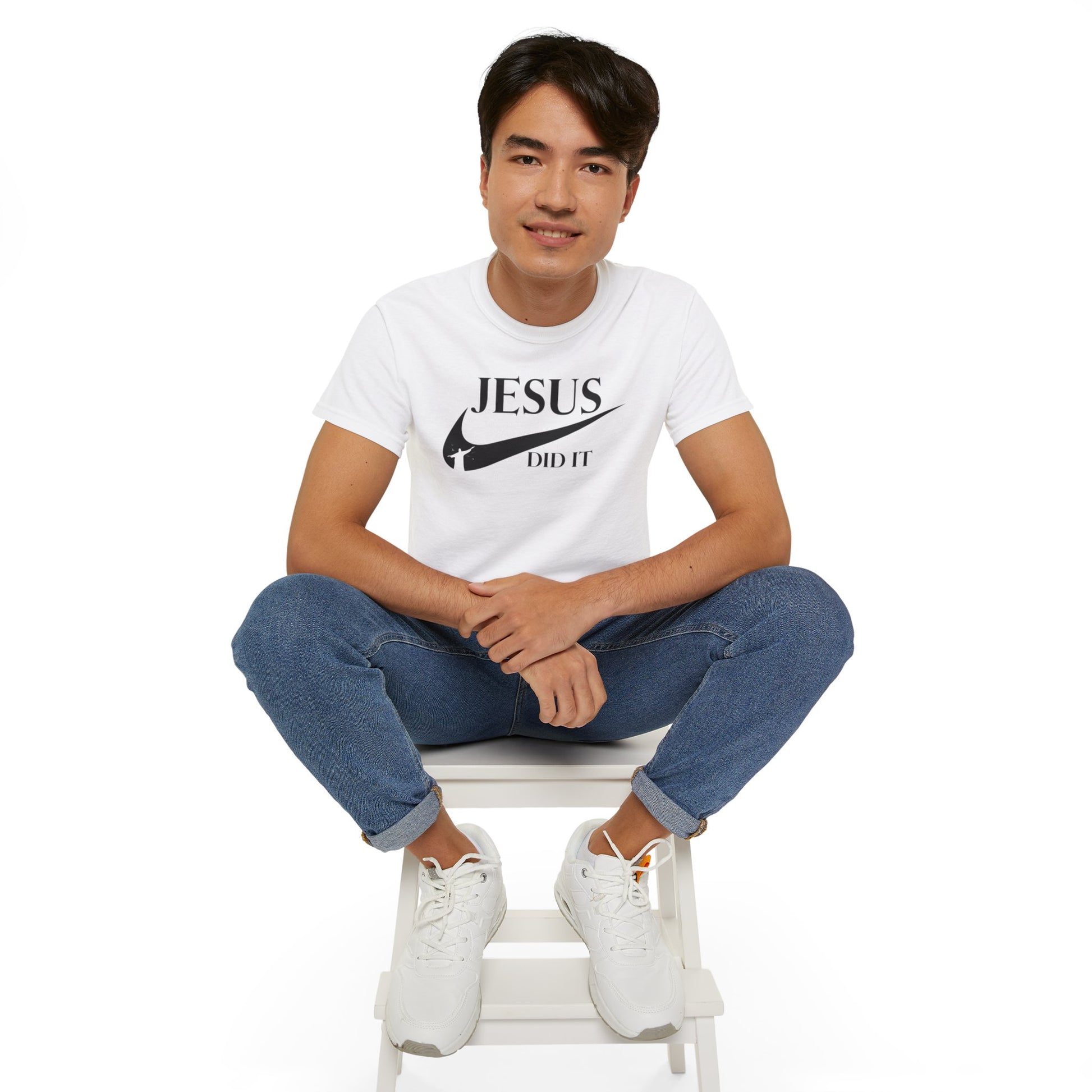 Jesus Did It (like Nike) Funny Unisex Christian Ultra Cotton Tee Printify