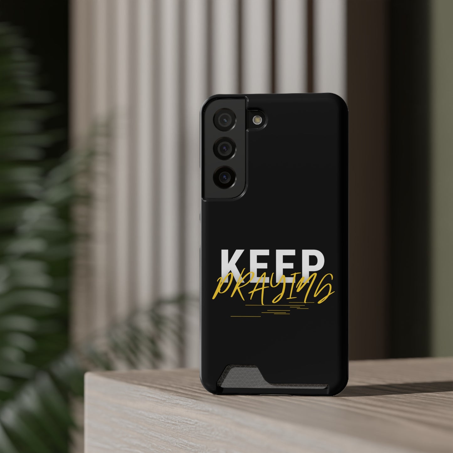 Keep Praying Christian Phone Case With Card Holder Printify