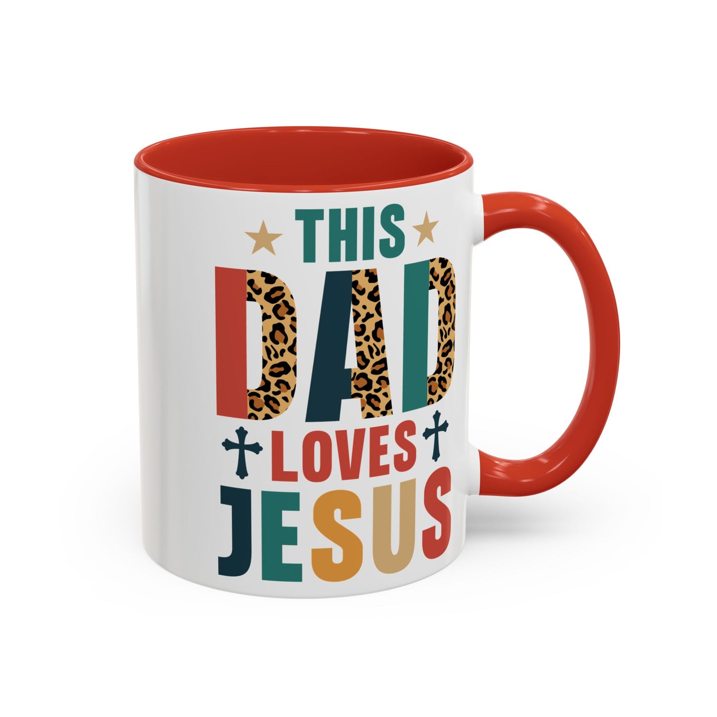 This Dad Loves Him Accent Coffee Mug - Perfect Gift for Father's Day and Christian Dads