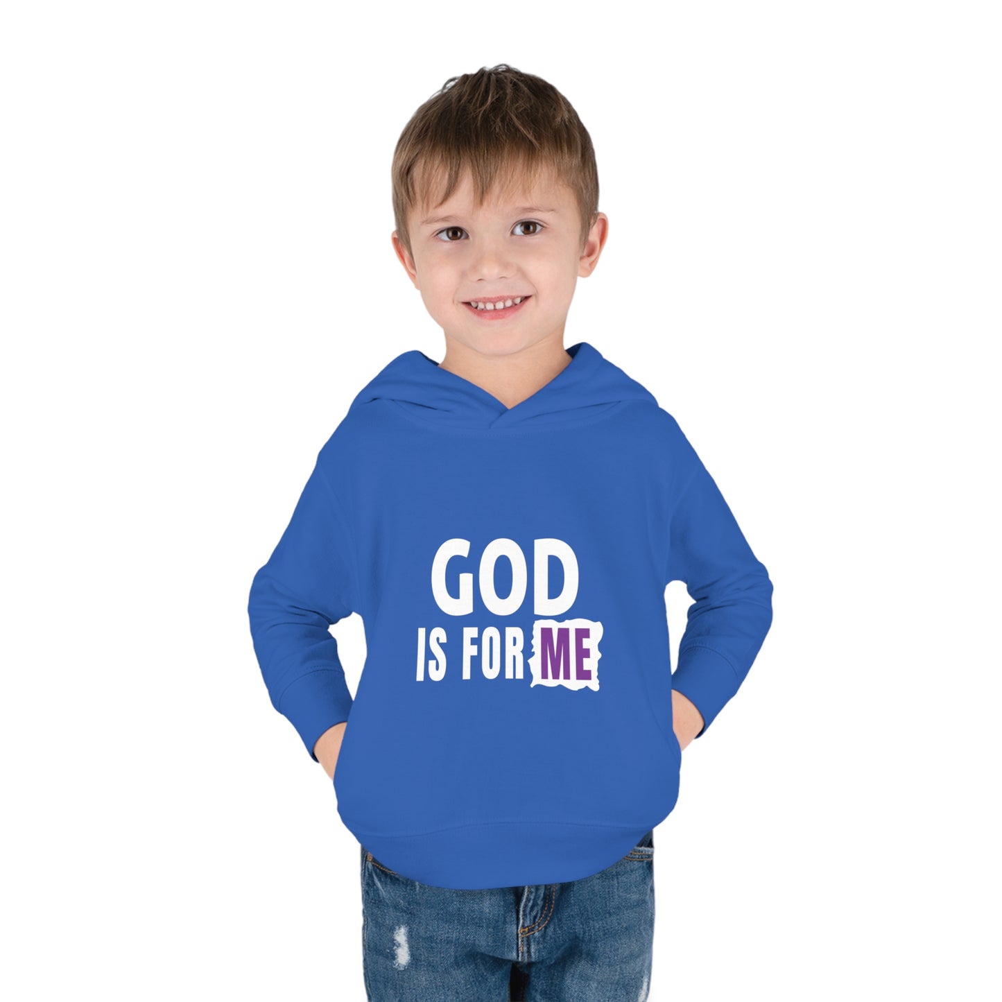 God Is For Me Christian Toddler Pullover Fleece Hoodie Printify