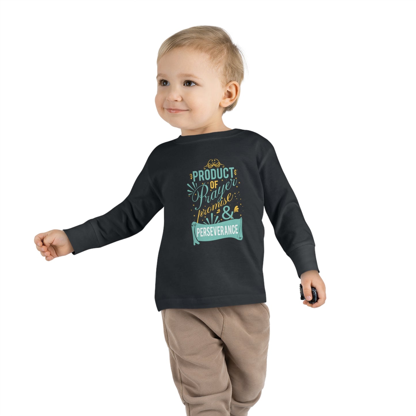 Product Of Prayer Promise & Perseverance  Toddler Christian Sweatshirt Printify