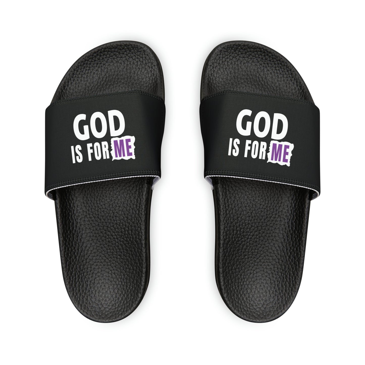 God Is For Me Women's PU Christian Slide Sandals Printify