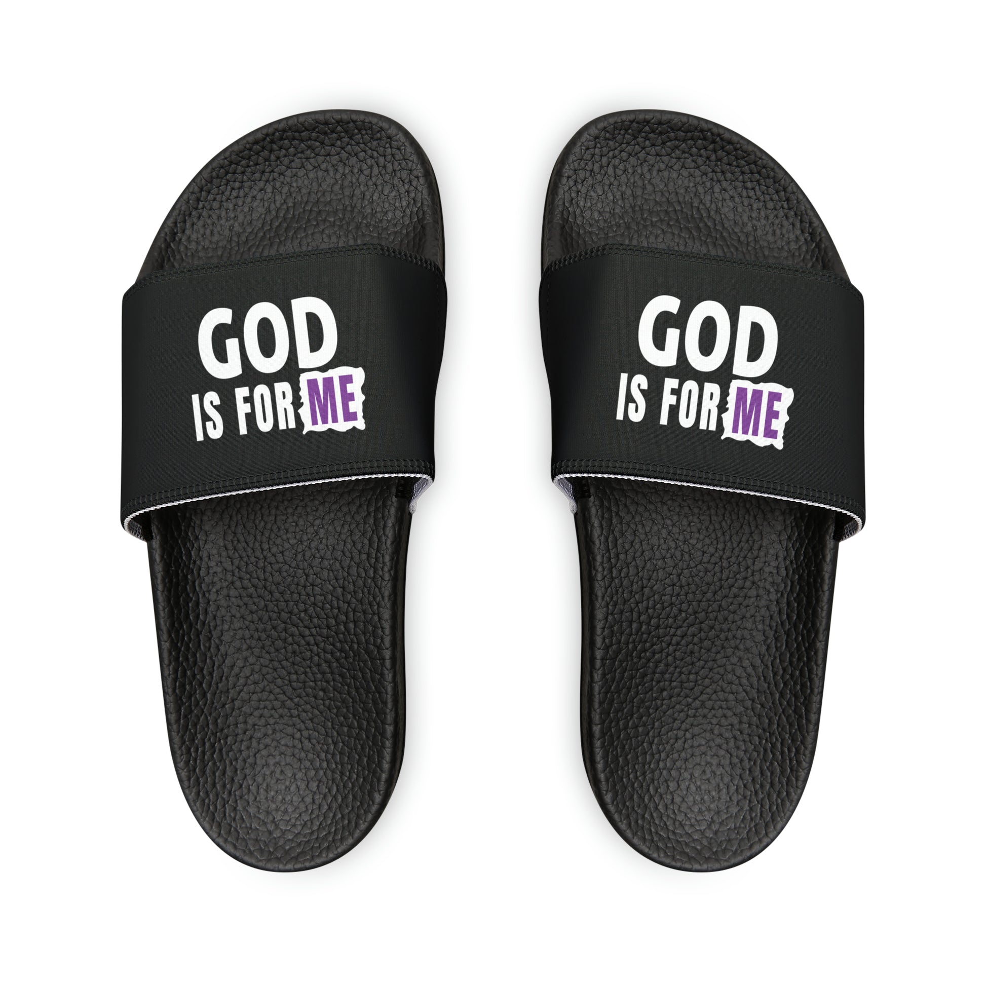 God Is For Me Women's PU Christian Slide Sandals Printify