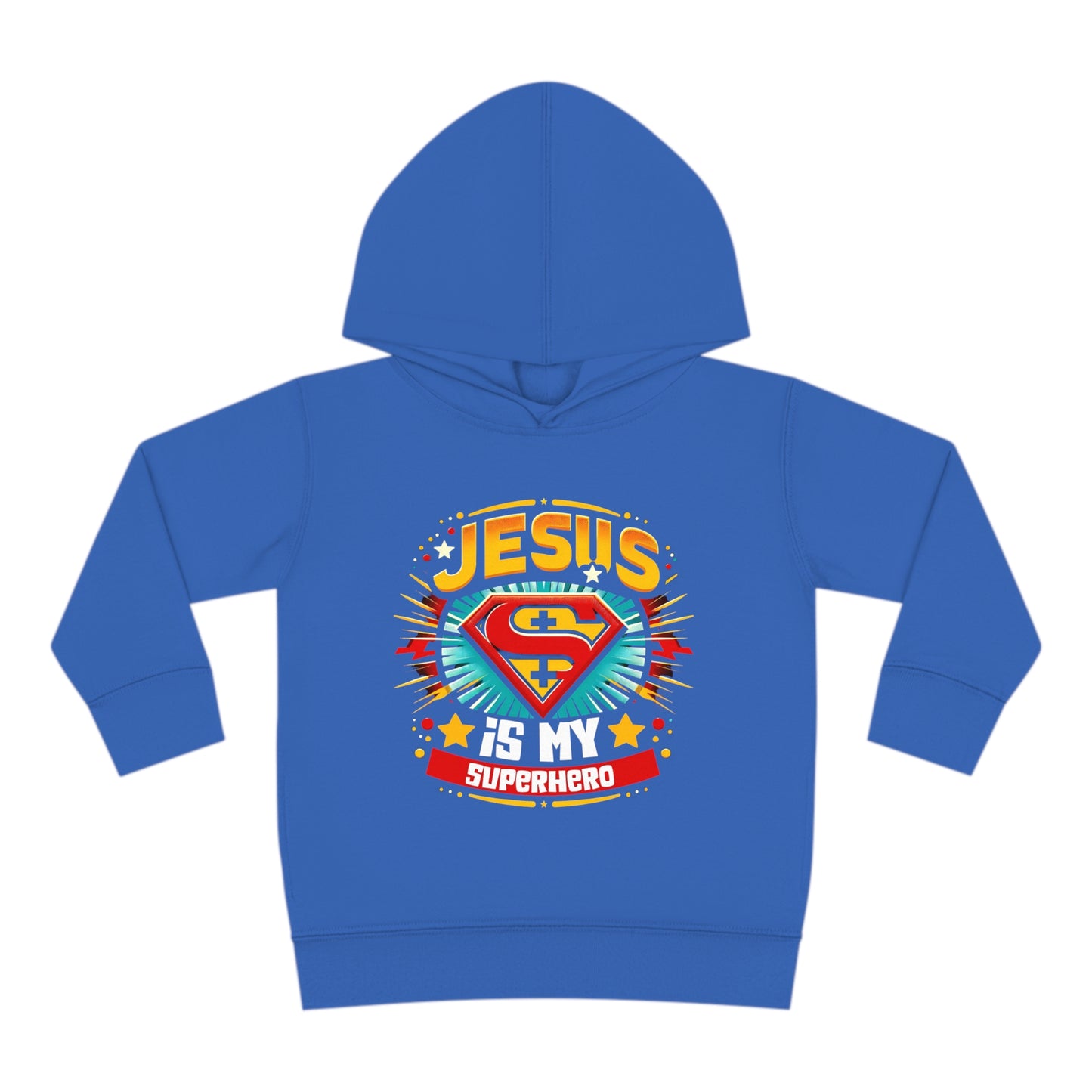 Jesus Is My Superhero Christian Toddler Pullover Fleece Hooded Sweatshirt