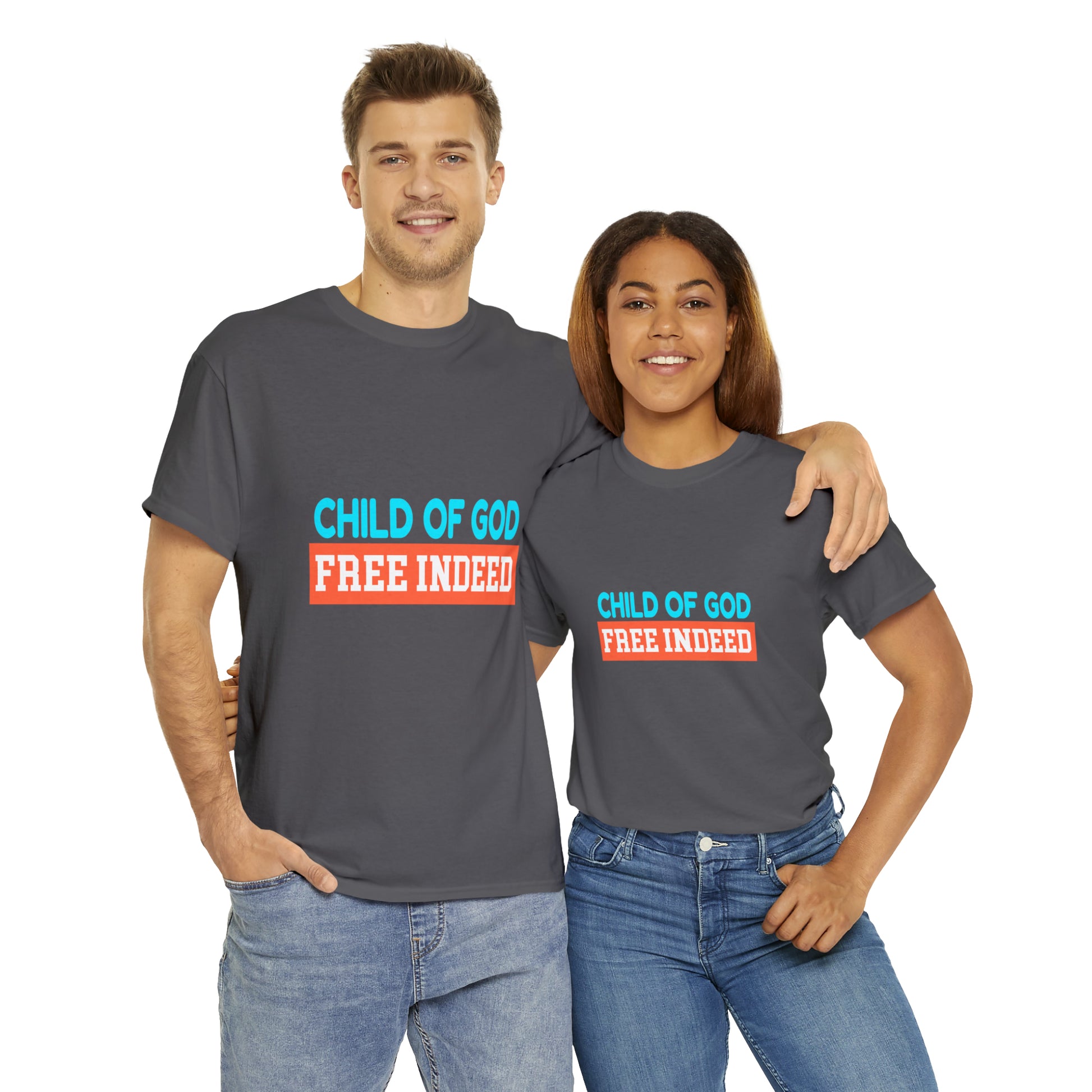 Child Of God Free Indeed Unisex Heavy Cotton Tee Printify