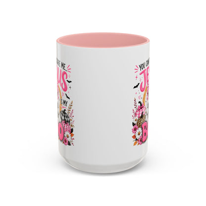 You Can’t Scare Me Jesus Is My Boo Coffee Mug — Halloween Christian Accent Mug