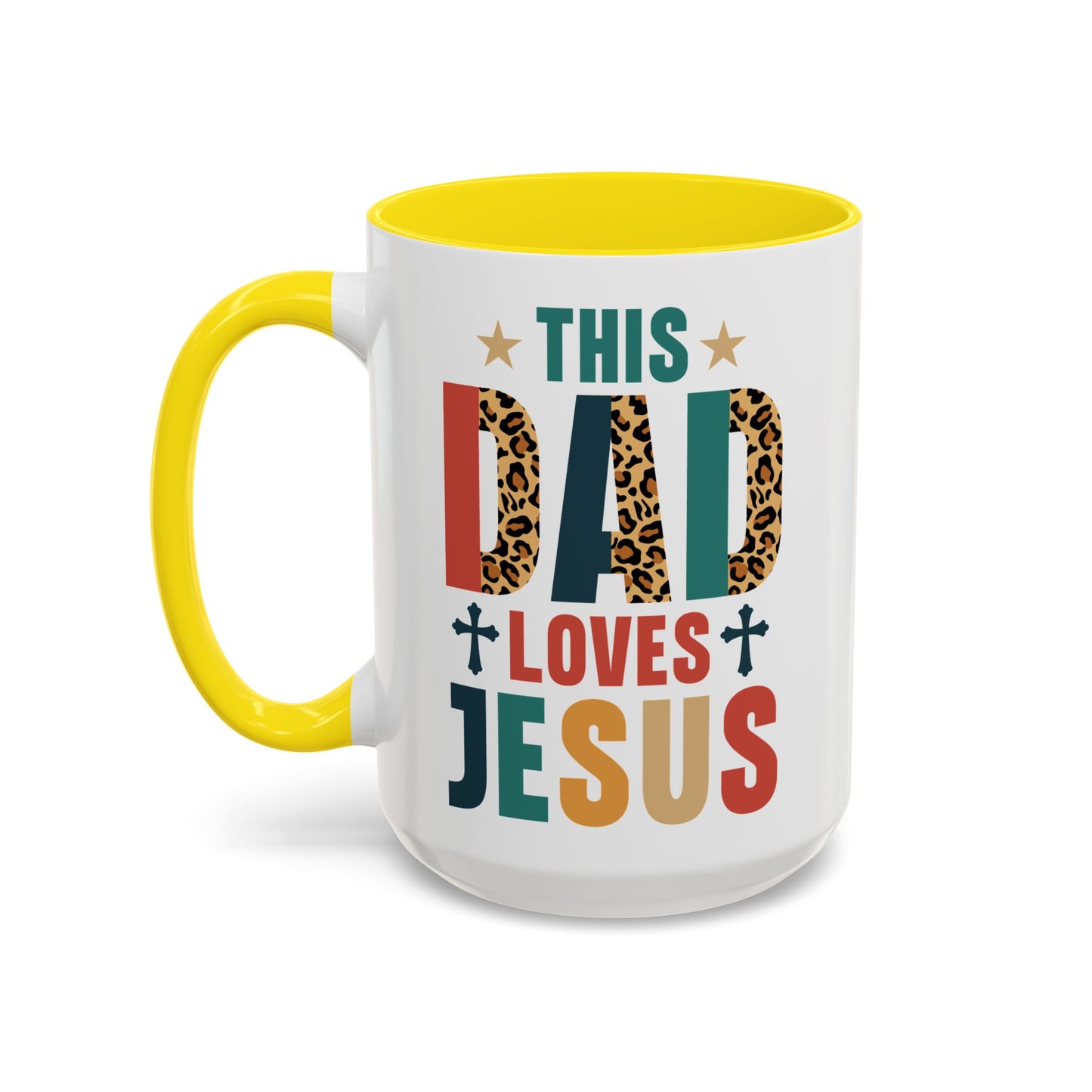 This Dad Loves Him Accent Coffee Mug - Perfect Gift for Father's Day and Christian Dads