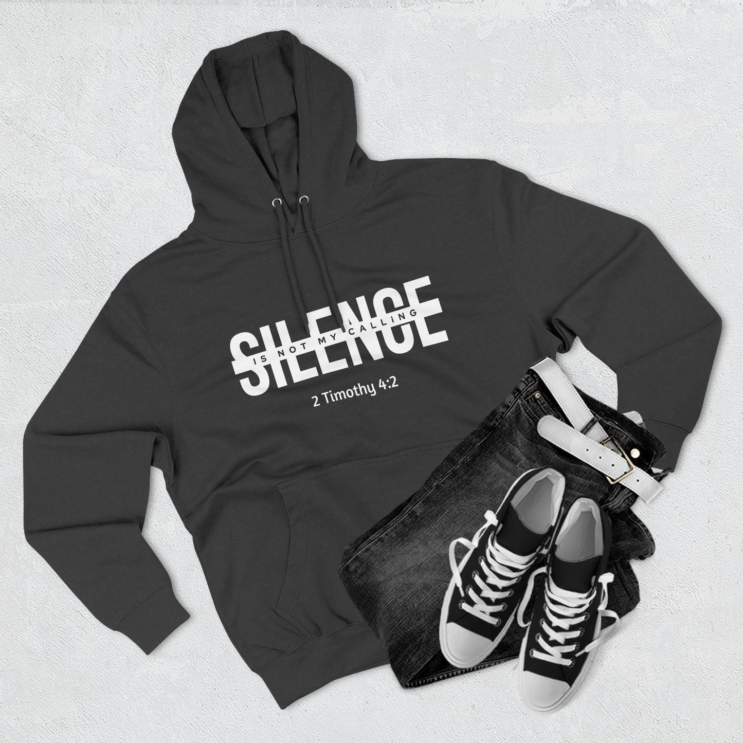 Silence Hoodie - Inspirational Fleece Unisex Pullover, Christian Gift, Motivational Activewear, Cozy Sweatshirt, Scripture Reminder - ClaimedbyGodDesigns