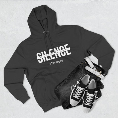 Silence Hoodie - Inspirational Fleece Unisex Pullover, Christian Gift, Motivational Activewear, Cozy Sweatshirt, Scripture Reminder - ClaimedbyGodDesigns