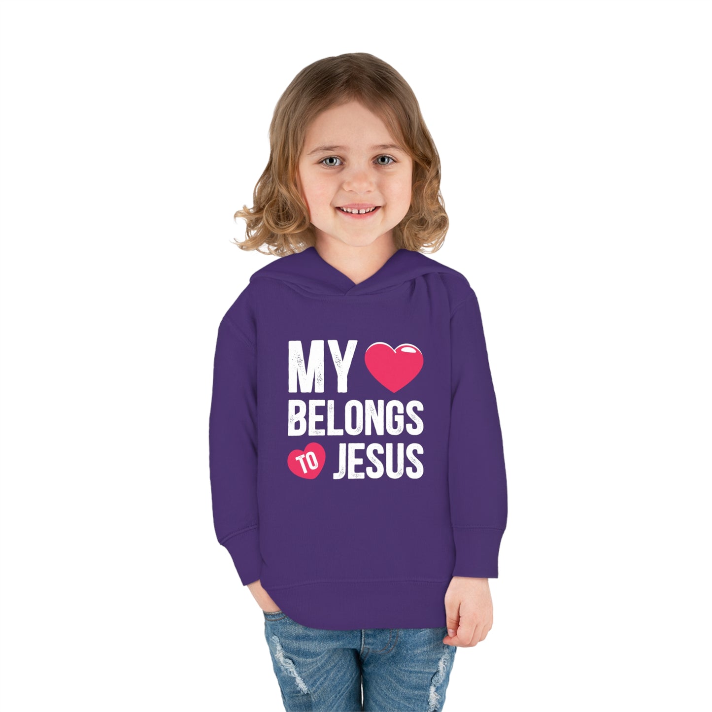 My Heart Belongs To Jesus Christian Toddler Pullover Fleece Hooded Sweatshirt