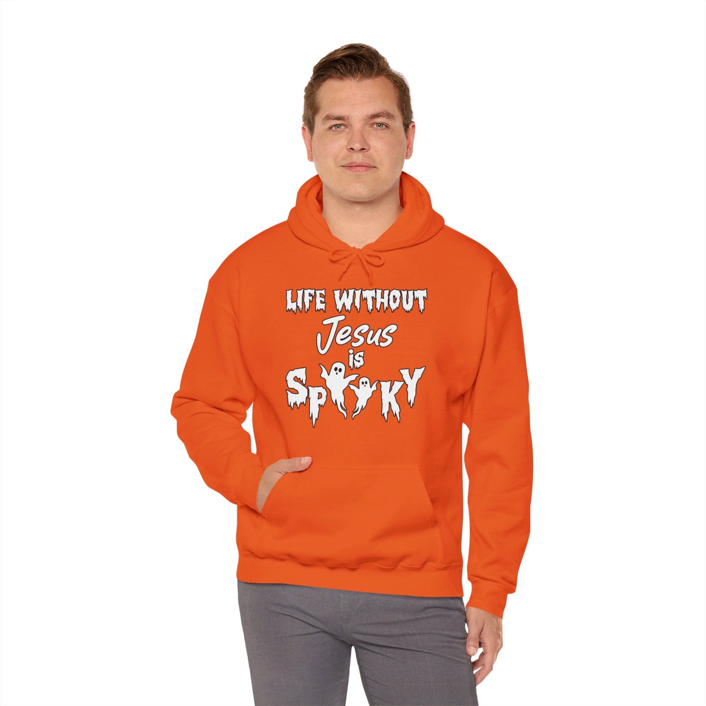 Life Without Jesus Is Spooky Unisex Christian Pullover Hooded Sweatshirt