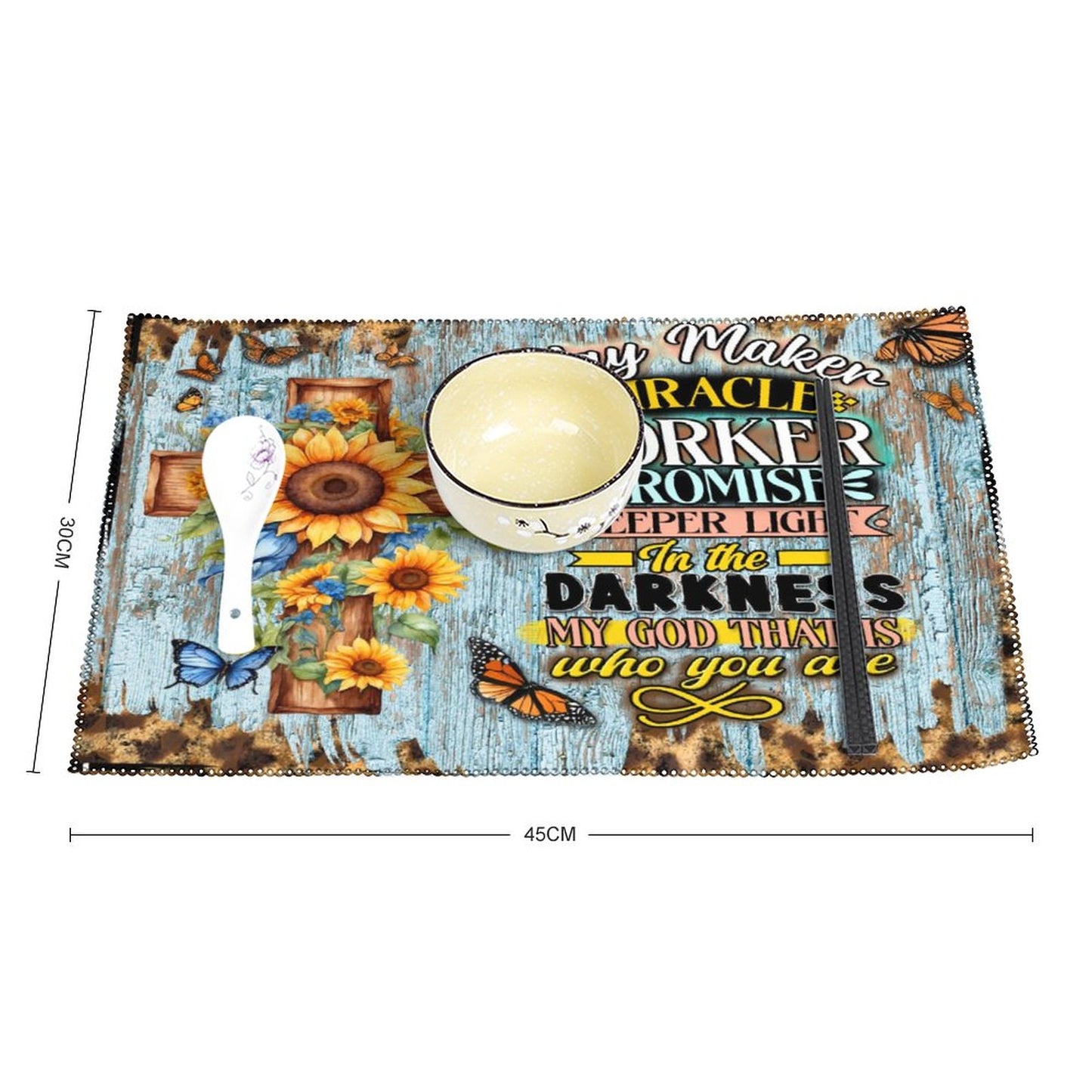 Waymaker Miracle Worker Christian Table Placemat Set of 4