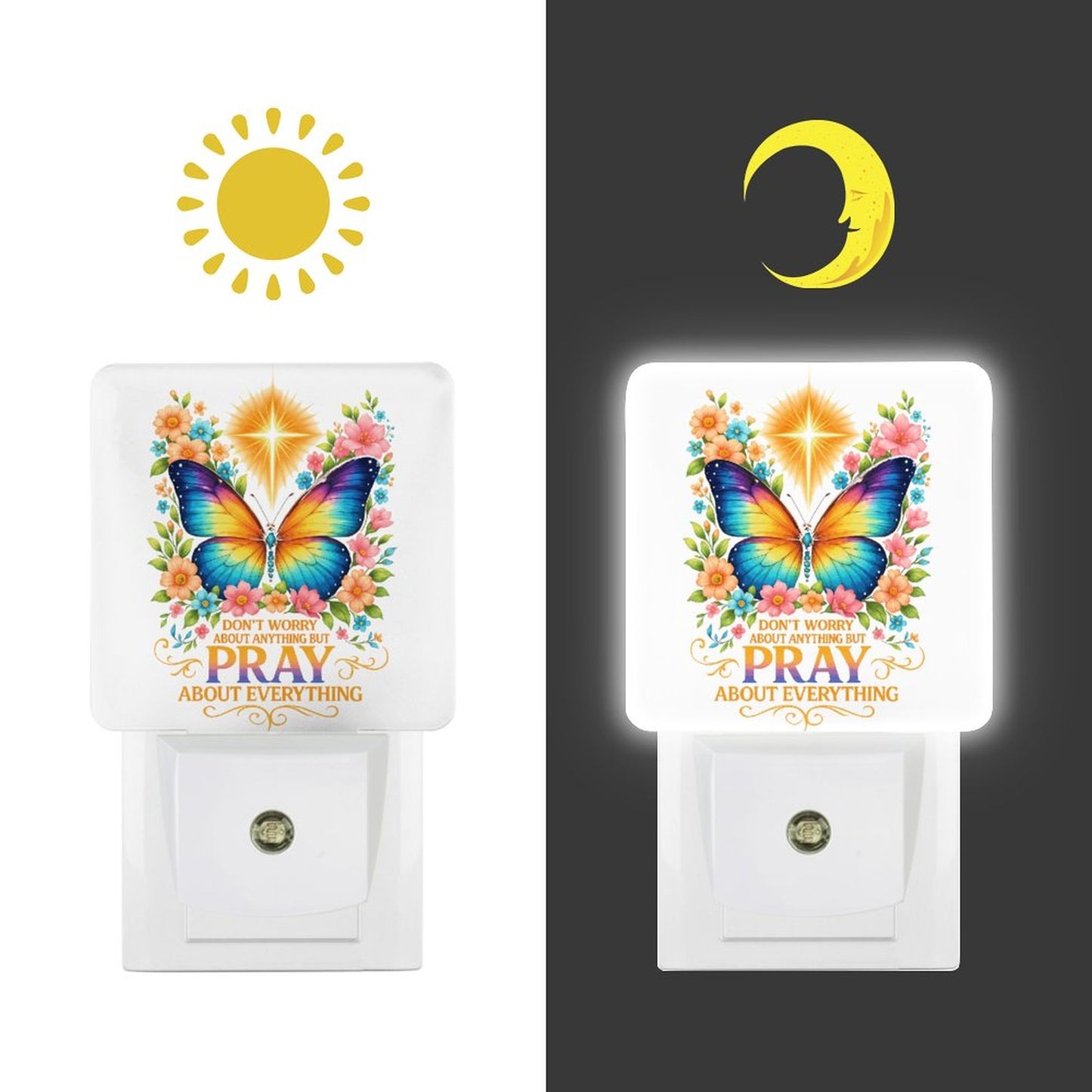 Pray About Everything Christian Night Light For Kids - ClaimedbyGodDesigns