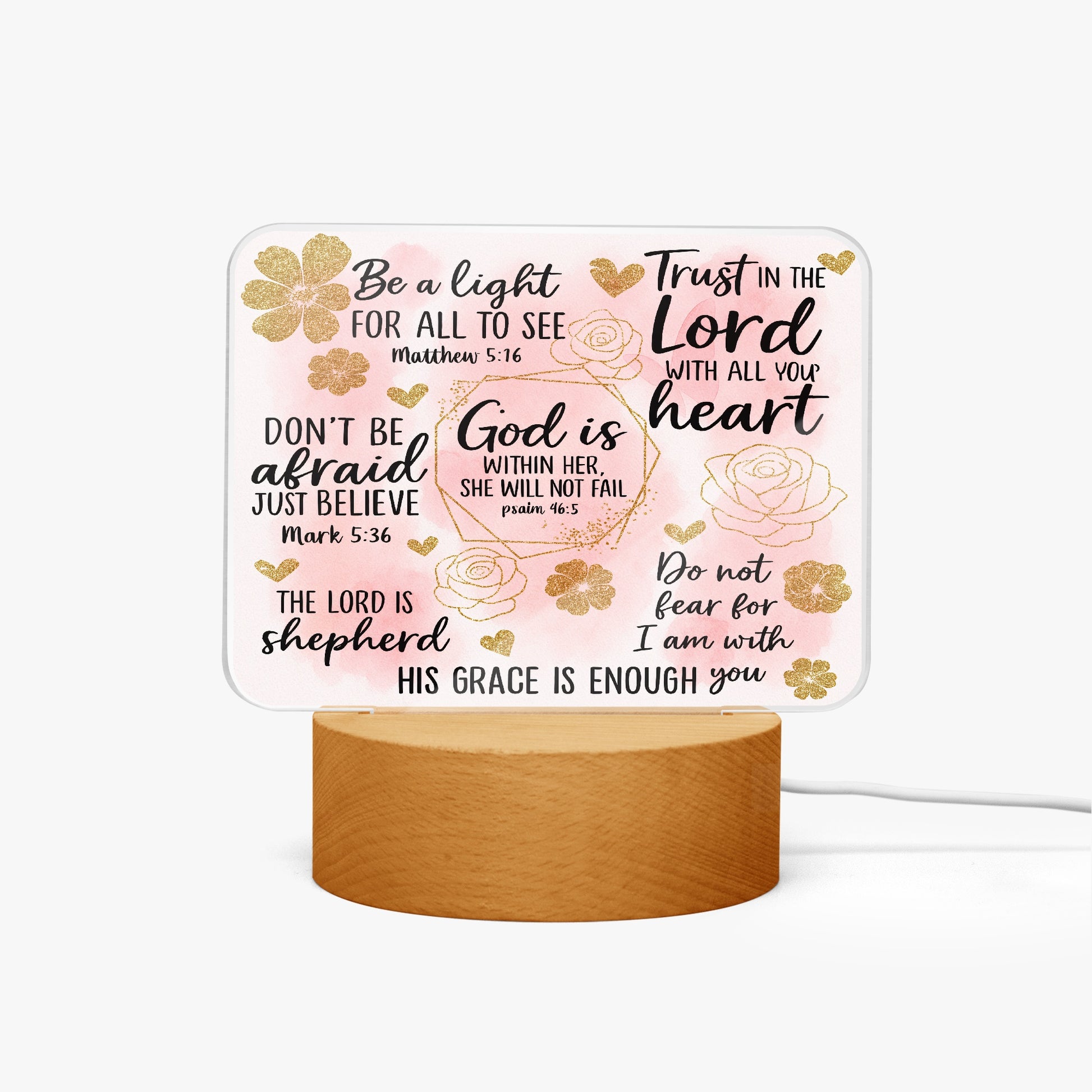 He Is Within Her Christian Acrylic Plaque with Stand - Rectangle - ClaimedbyGodDesigns