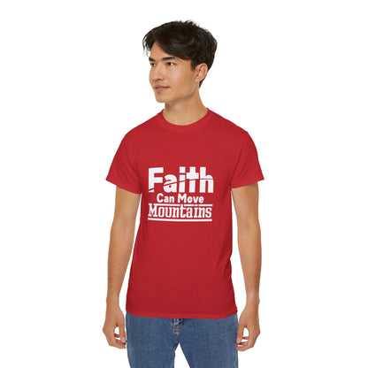 Faith Can Move Mountains Unisex Christian Ultra Cotton Tee Printify