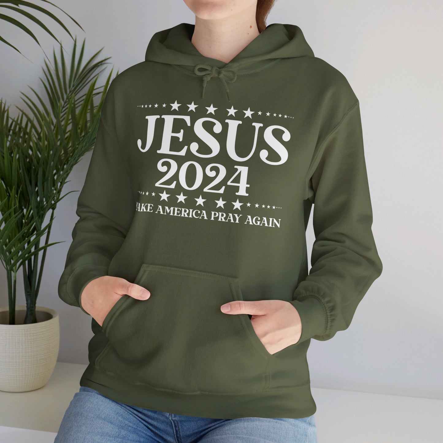 Jesus 2024 Make America Pray Again Unisex Christian Pullover Hooded Sweatshirt