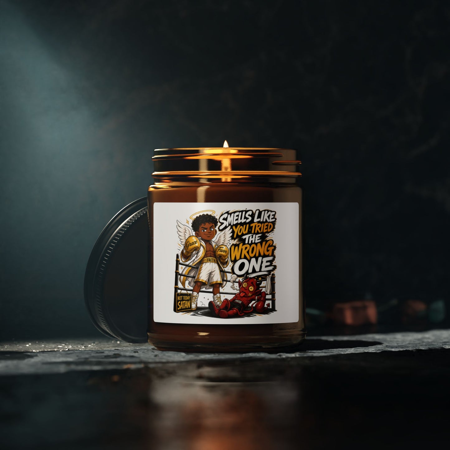 Soy Candle — 'Smells Like the Wrong One' Amber Jar Scented Candle