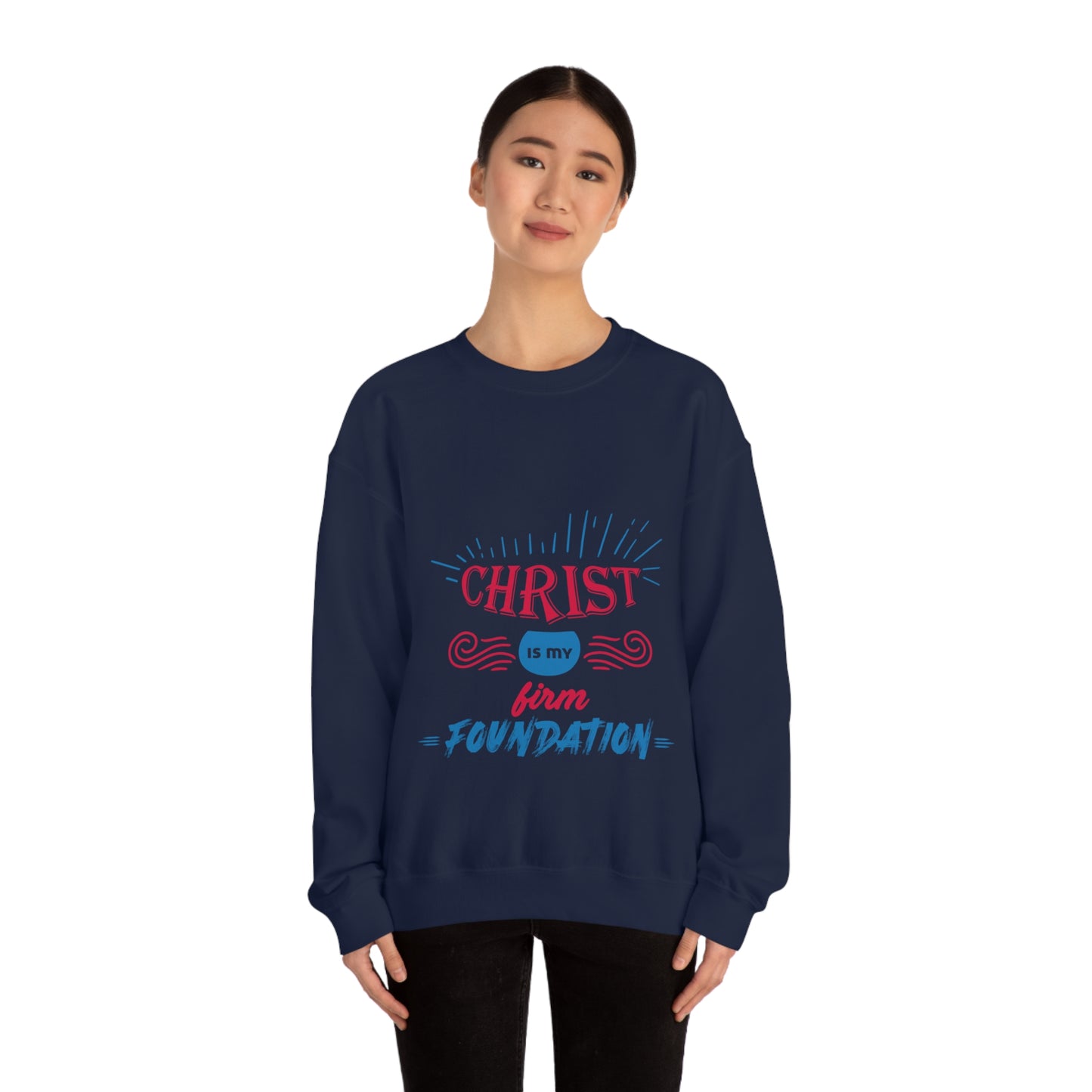 Christ Is My Firm Foundation Unisex Heavy Blend™ Crewneck Sweatshirt