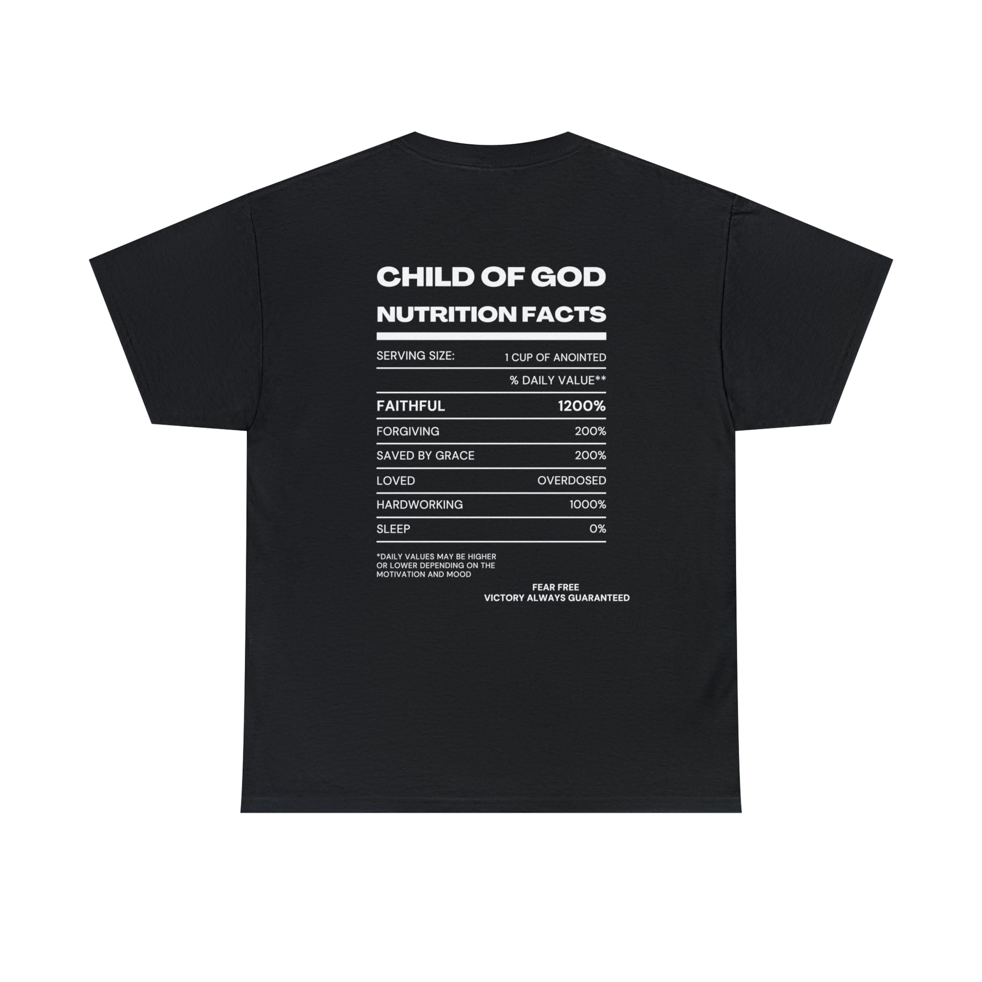 Child Of God Nutrition Facts Unisex Heavy Cotton Tee Printify