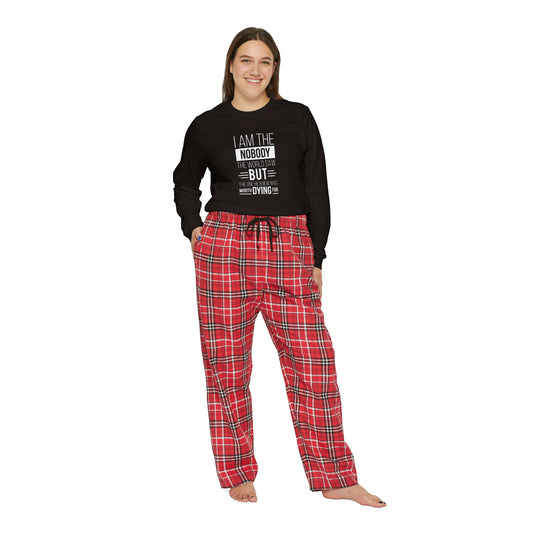 I Am The Nobody The World Saw But The One He Knew Was Worth Dying For Women's Christian Long Sleeve Pajama Set Printify