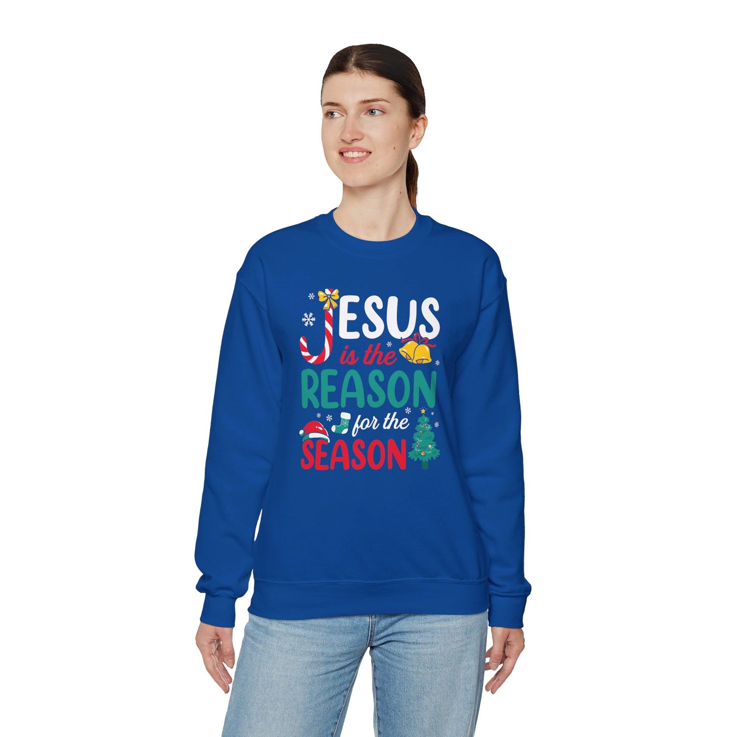 Jesus Is The Reason For The Season Christmas Unisex Heavy Blend™ Crewneck Christian Sweatshirt