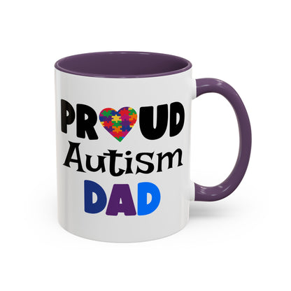 Proud Autism Dad Accent Coffee Mug - Perfect Gift for Fathers