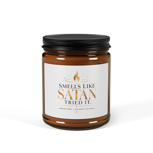 Smells Like Satan Tried It Soy Candle — Amber Jar Scented Candle (Multi-Size)