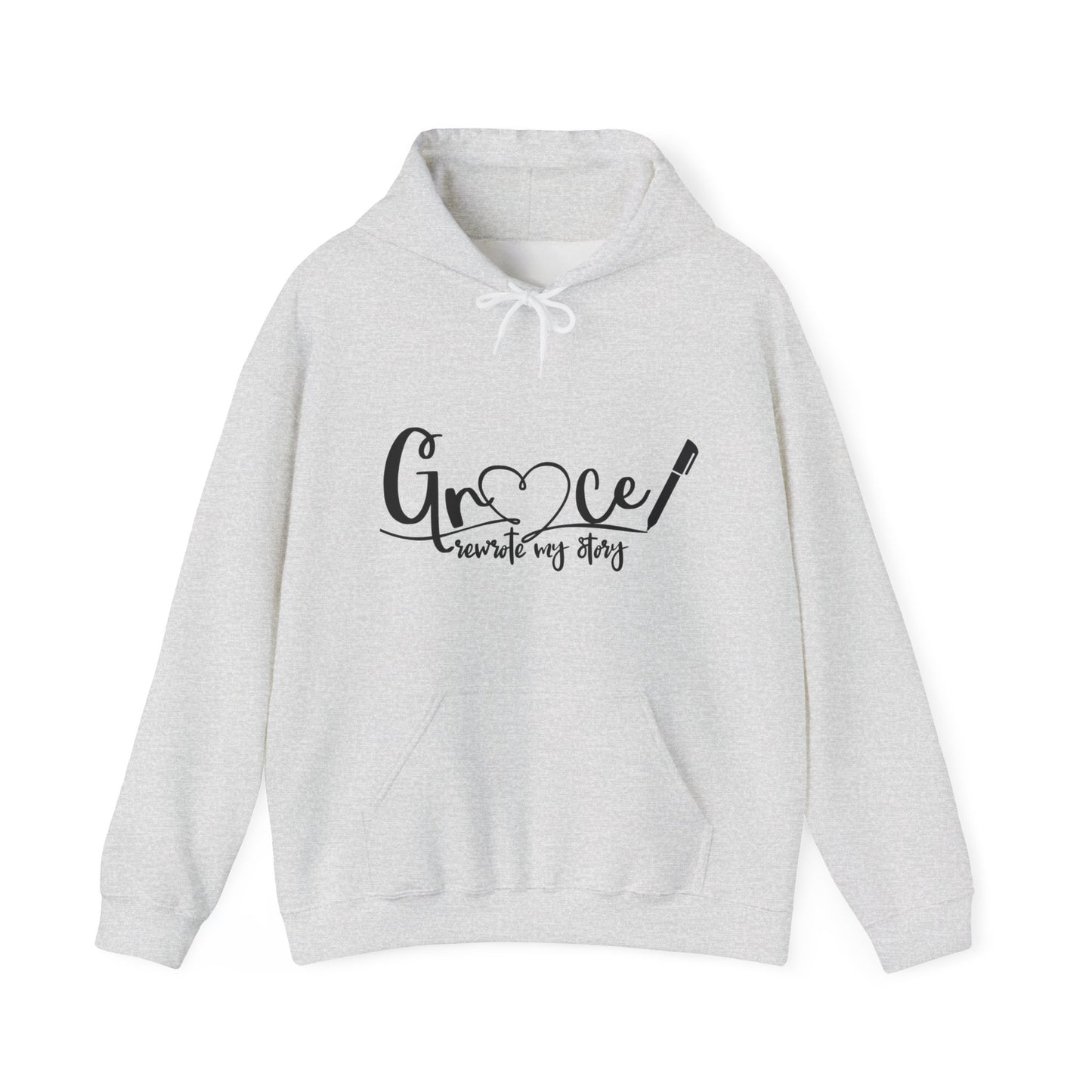 Grace Rewrote My Story Unisex Christian Pullover Hooded Sweatshirt