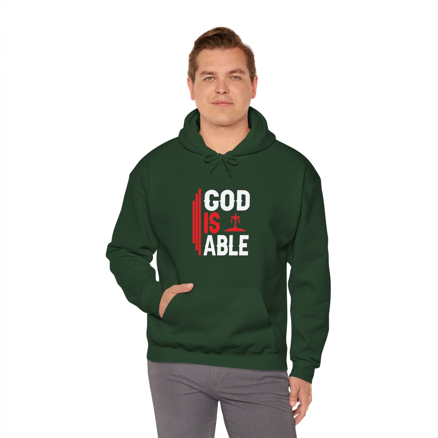 God Is Able Unisex Christian Hooded Pullover Sweatshirt