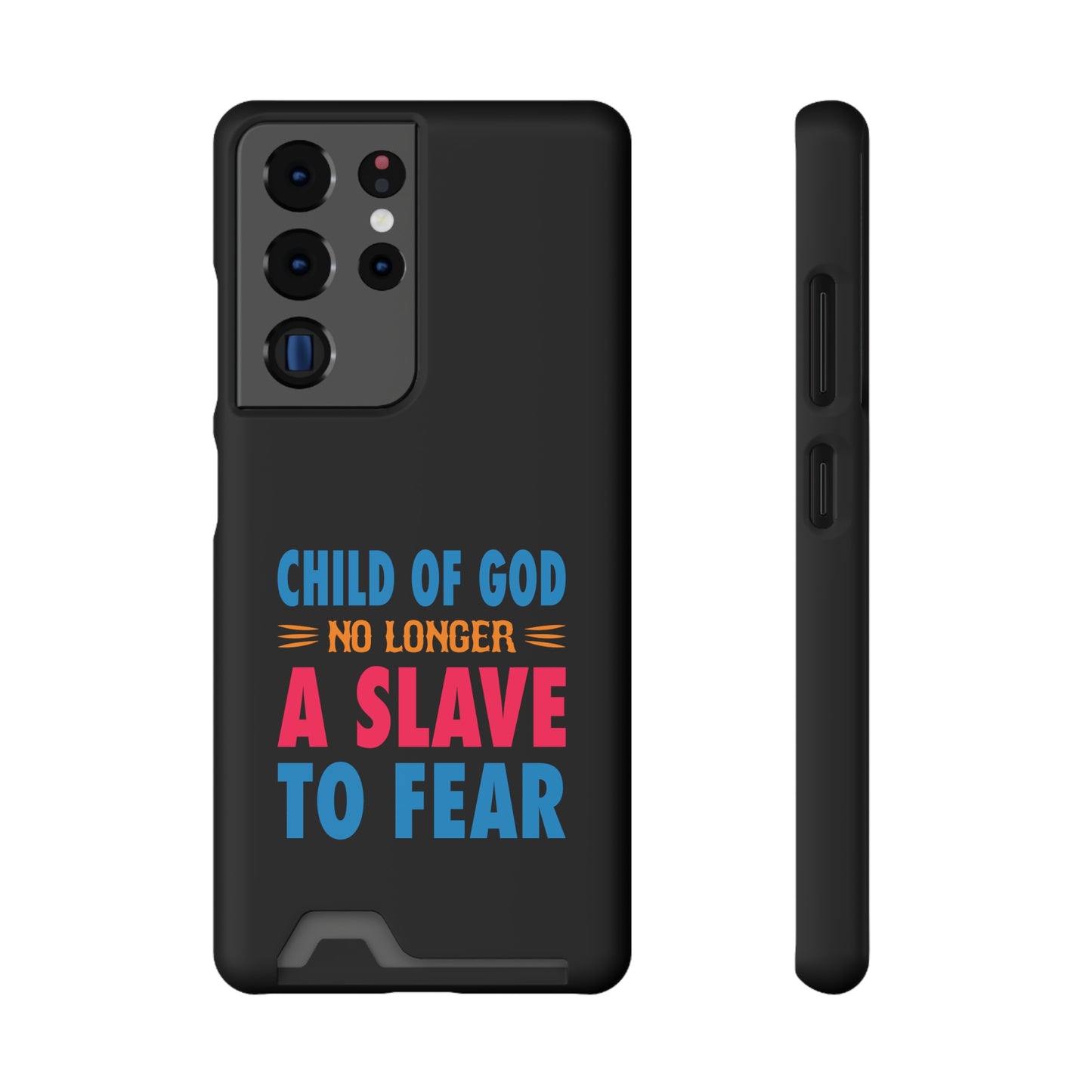 Child Of God No Longer A Slave To Fear Christian Phone Case With Card Holder Printify