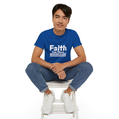 Faith Can Move Mountains Unisex Christian Ultra Cotton Tee Printify