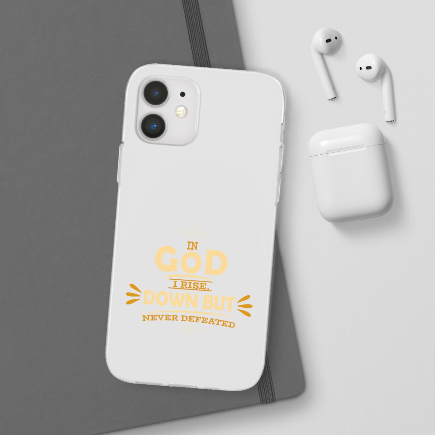 In God I Rise Down But Never Defeated  Flexi Phone Case