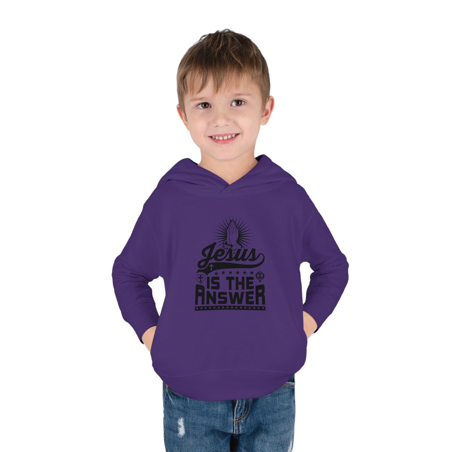 Jesus Is The Answer Christian Toddler Pullover Fleece Hooded Sweatshirt