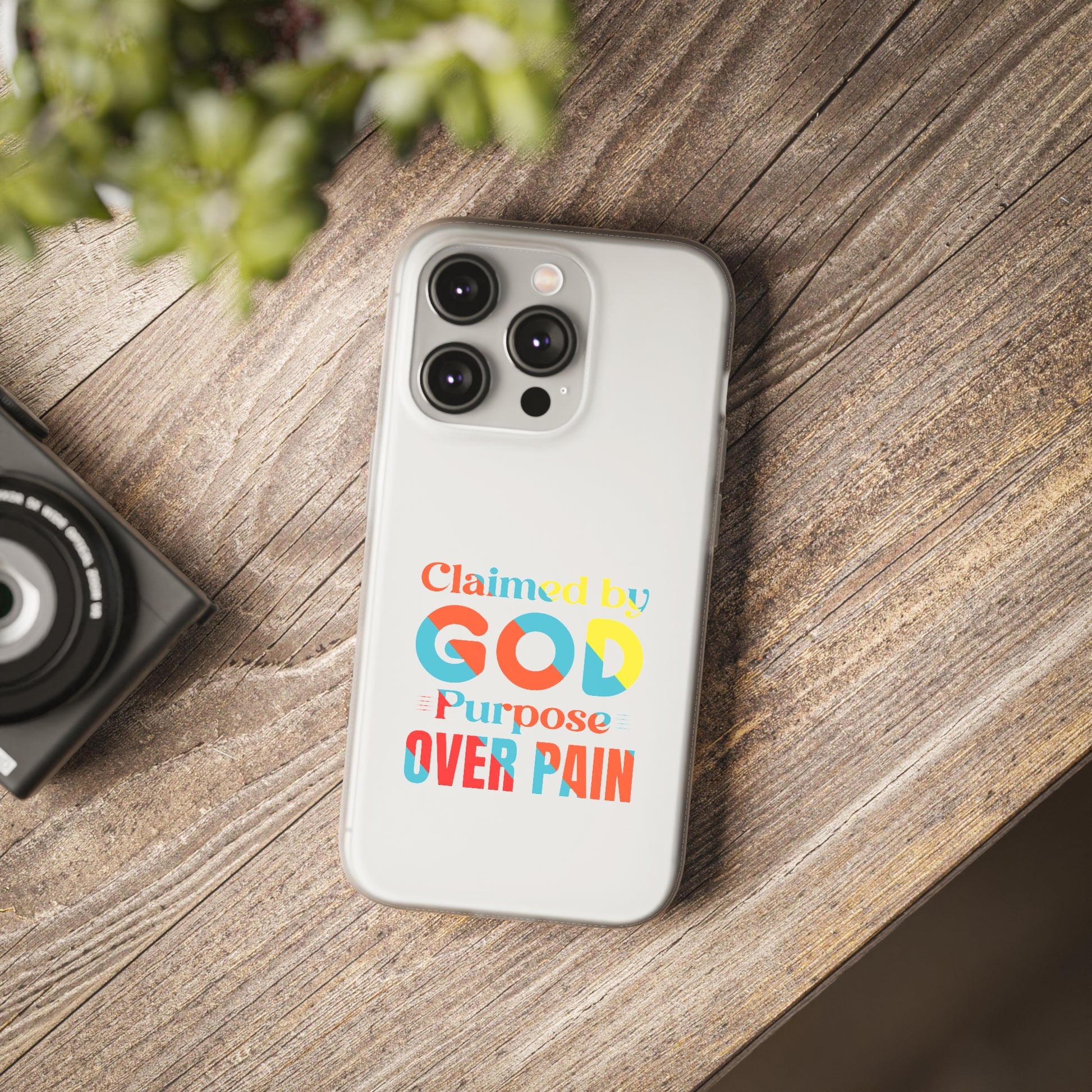 Claimed By God Purpose Over Pain Christian Flexi Phone Case Printify