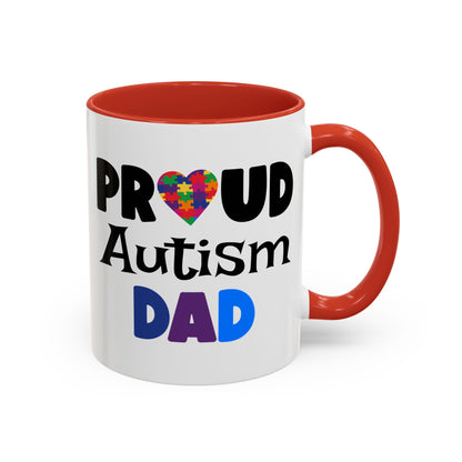 Proud Autism Dad Accent Coffee Mug - Perfect Gift for Fathers