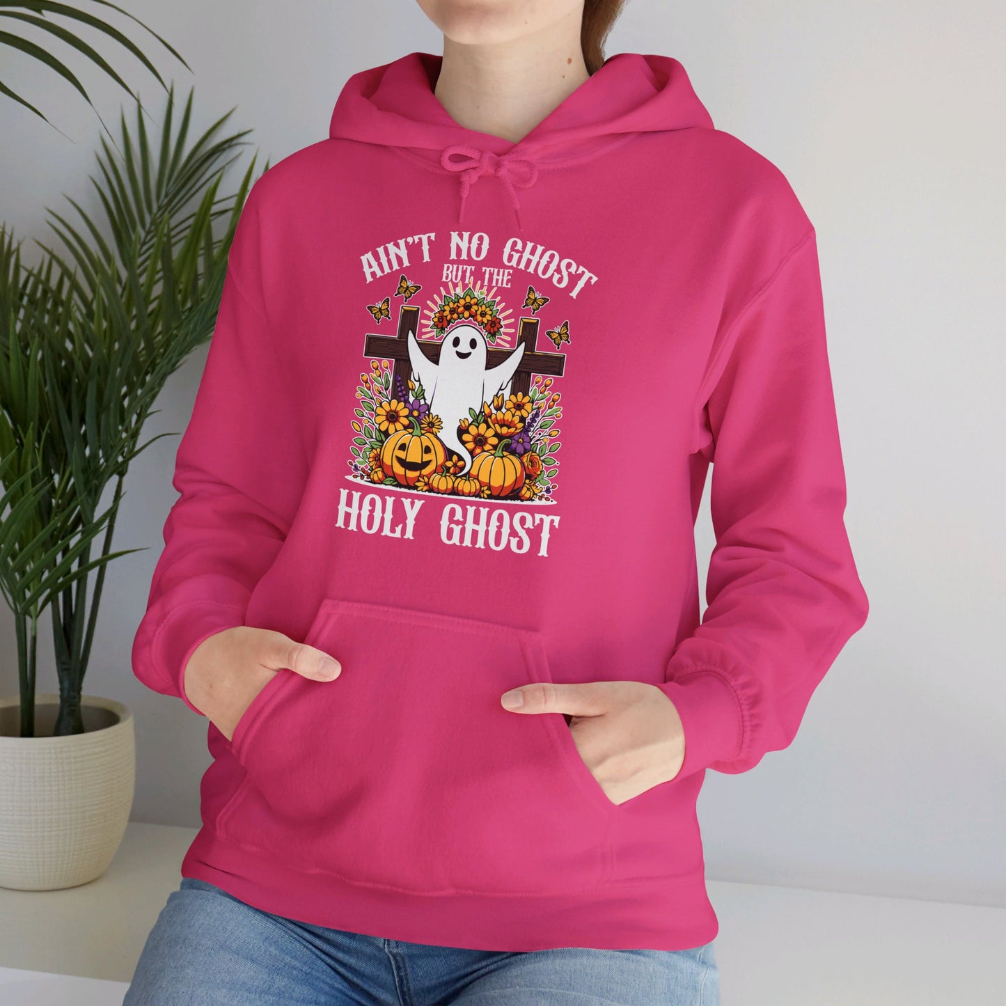 Ain't No Ghost But The Holy Ghost Halloween Unisex Christian Pullover Hooded Sweatshirt