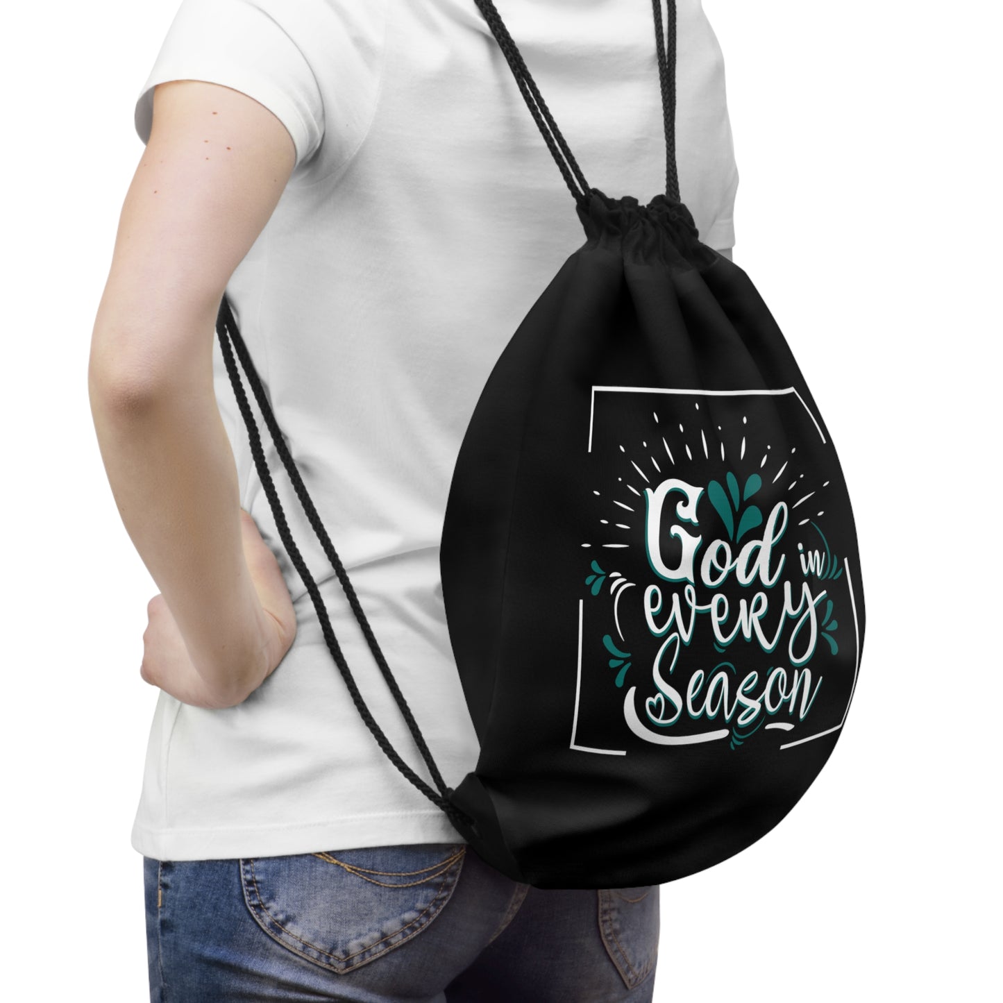 God In Every Season Drawstring Bag