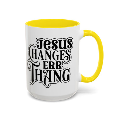 Inspirational Coffee Accent Mug - "He Changes Err Thang" - Perfect for Devotion and Gifts