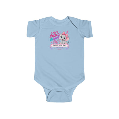 Called by Name elephant newborn onesie, Christian baby bodysuit